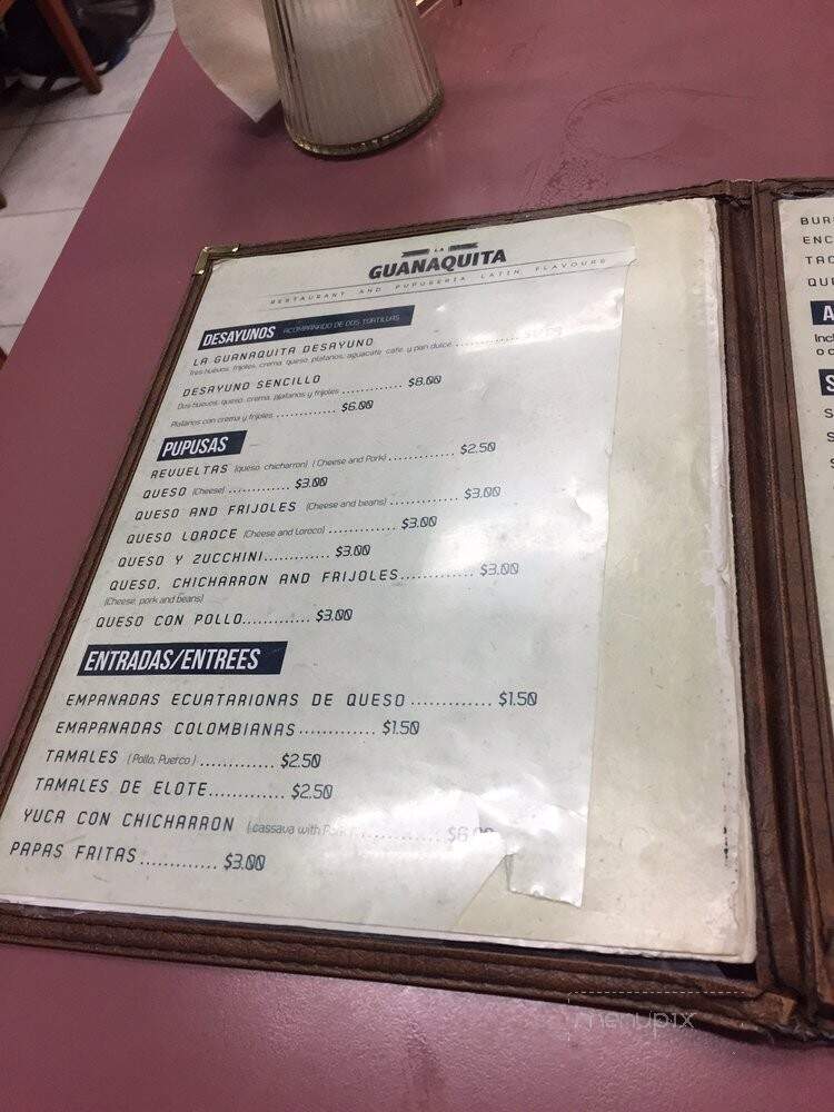 La Guanaquita - Toronto, ON menu_pic