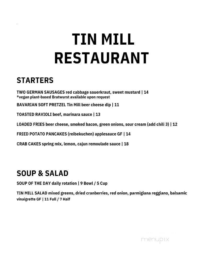 Tin Mill Restaurant - Hermann, MO menu_pic