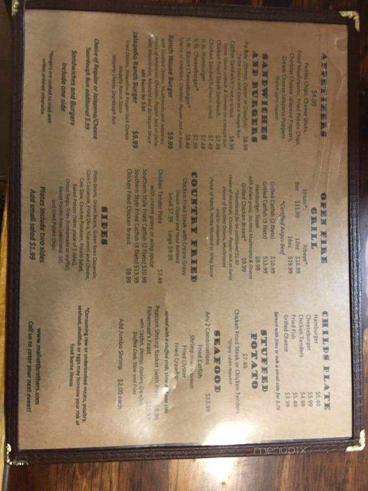 Mallett Brothers Barbeque - Iola, TX menu_pic