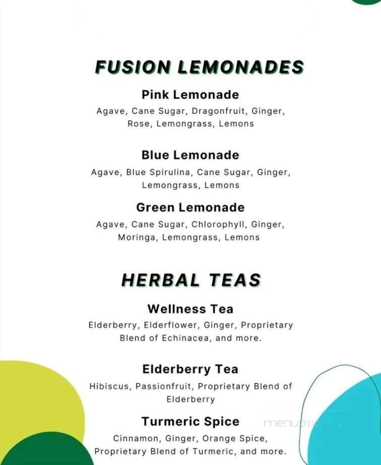 Fusion Smoothie & Juice Bar - Summerville, SC menu_pic