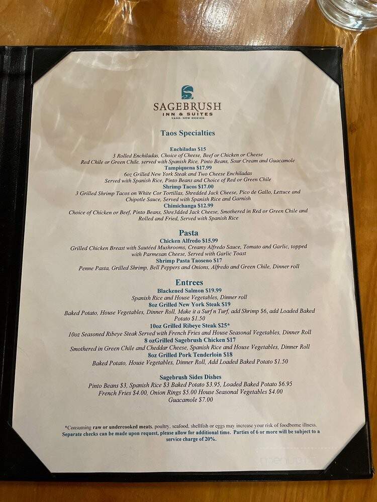 Sagebrush Grill & Cantina - Taos, NM menu_pic