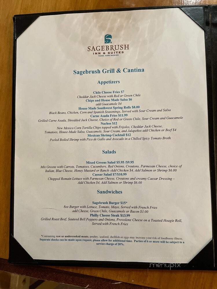 Sagebrush Grill & Cantina - Taos, NM menu_pic