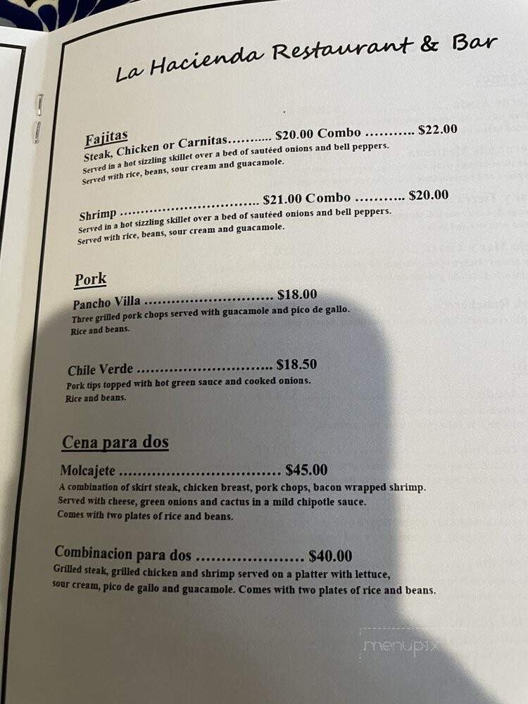 La Hacienda - Quincy, WA menu_pic