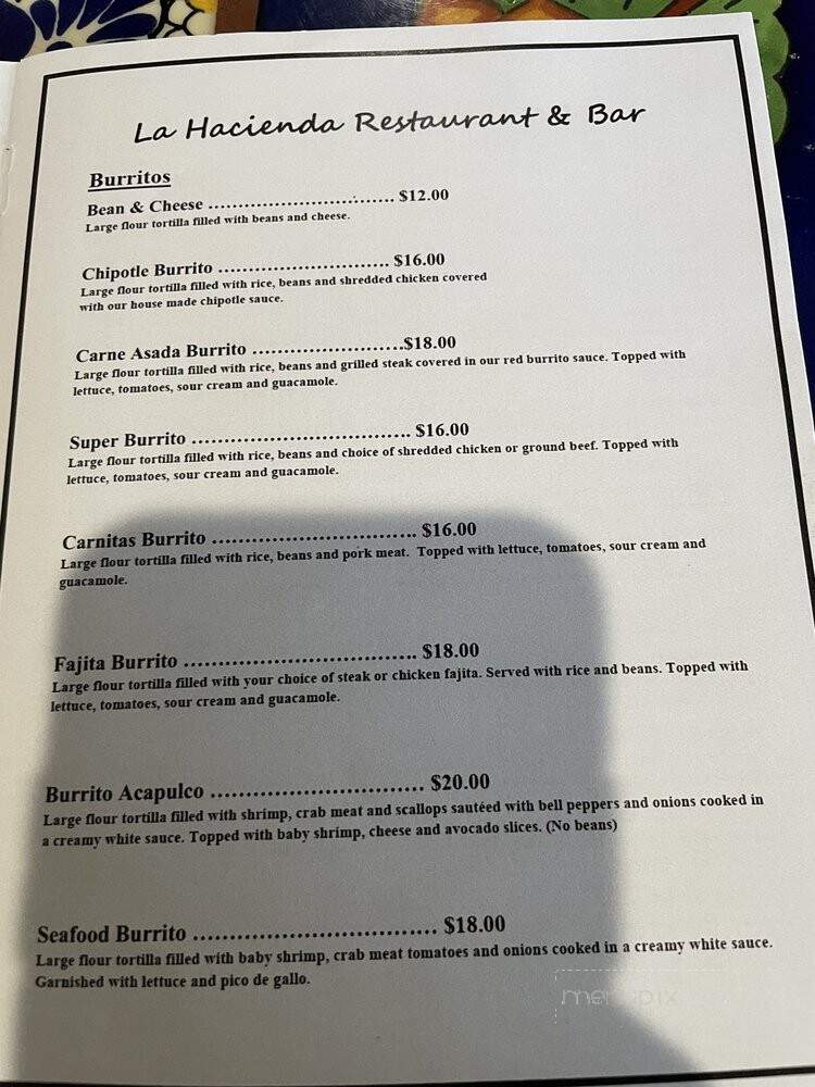 La Hacienda - Quincy, WA menu_pic