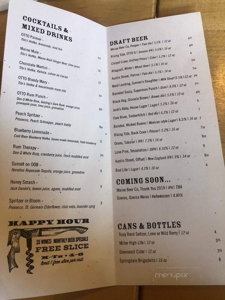 Otto Pizza - Saco, ME menu_pic