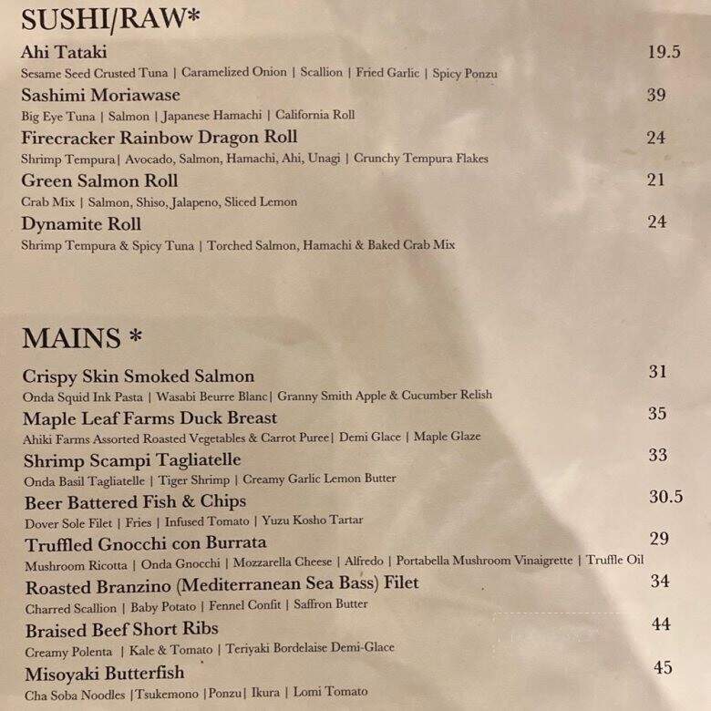 GOEN Dining + Bar - Kailua, HI menu_pic