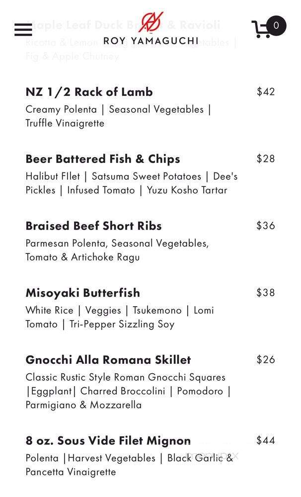 GOEN Dining + Bar - Kailua, HI menu_pic