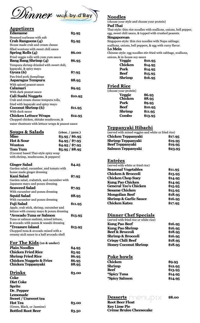 Wok By D'Bay - Fairhope, AL menu_pic