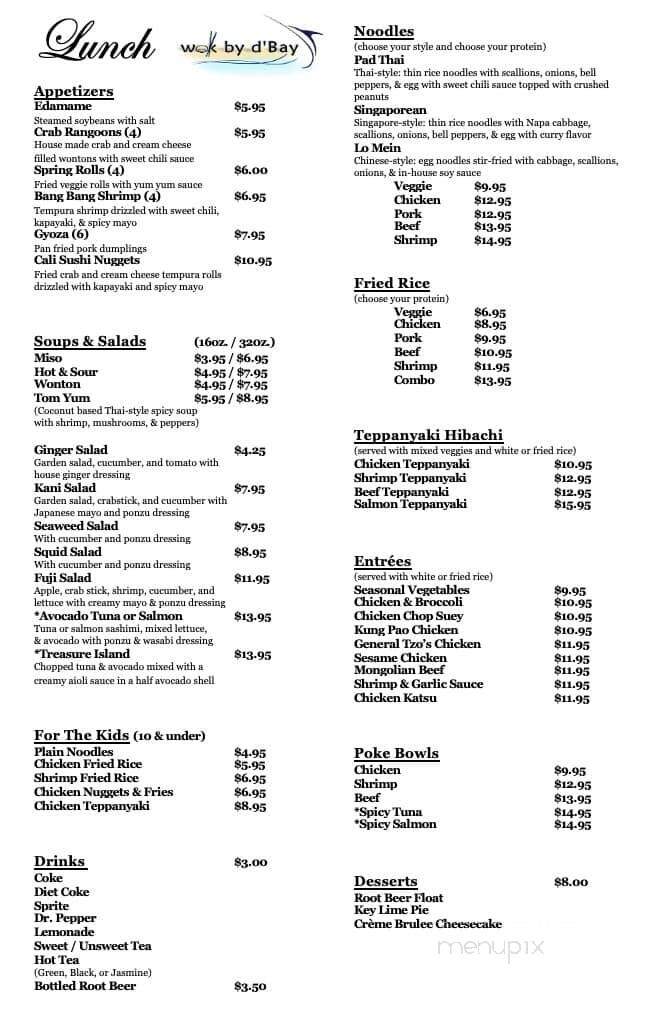 Wok By D'Bay - Fairhope, AL menu_pic