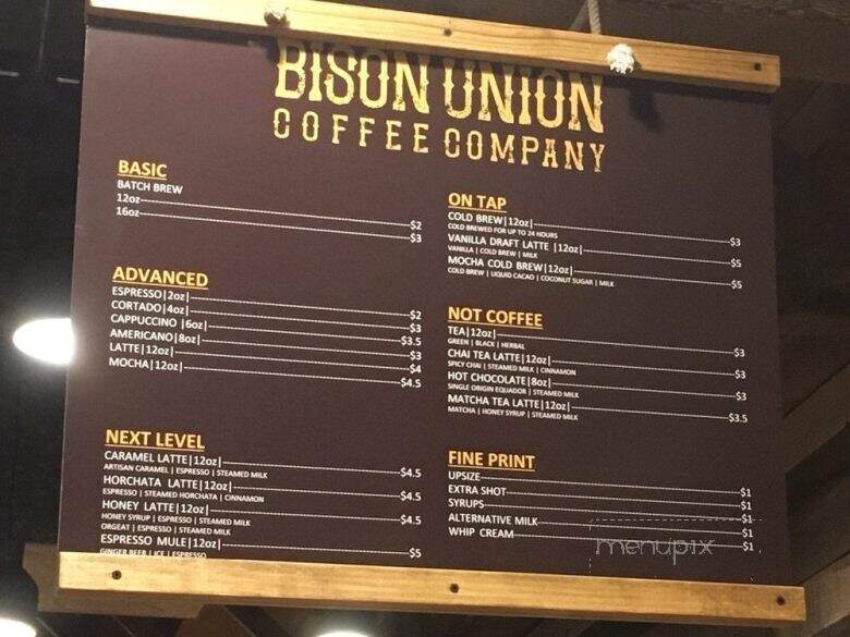Bison Union Coffee Company - Sheridan, WY menu_pic