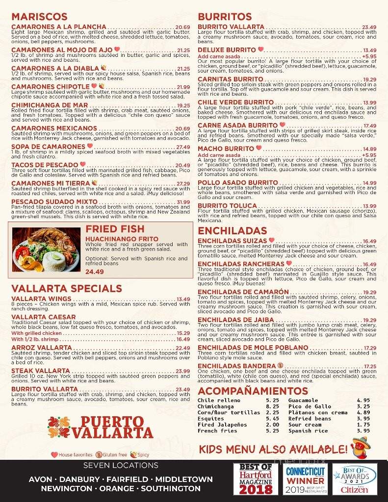Puerto Vallarta - Fairfield, CT menu_pic
