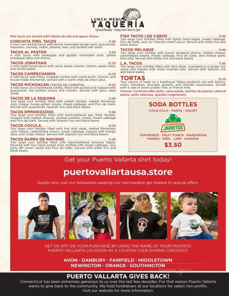 Puerto Vallarta - Fairfield, CT menu_pic