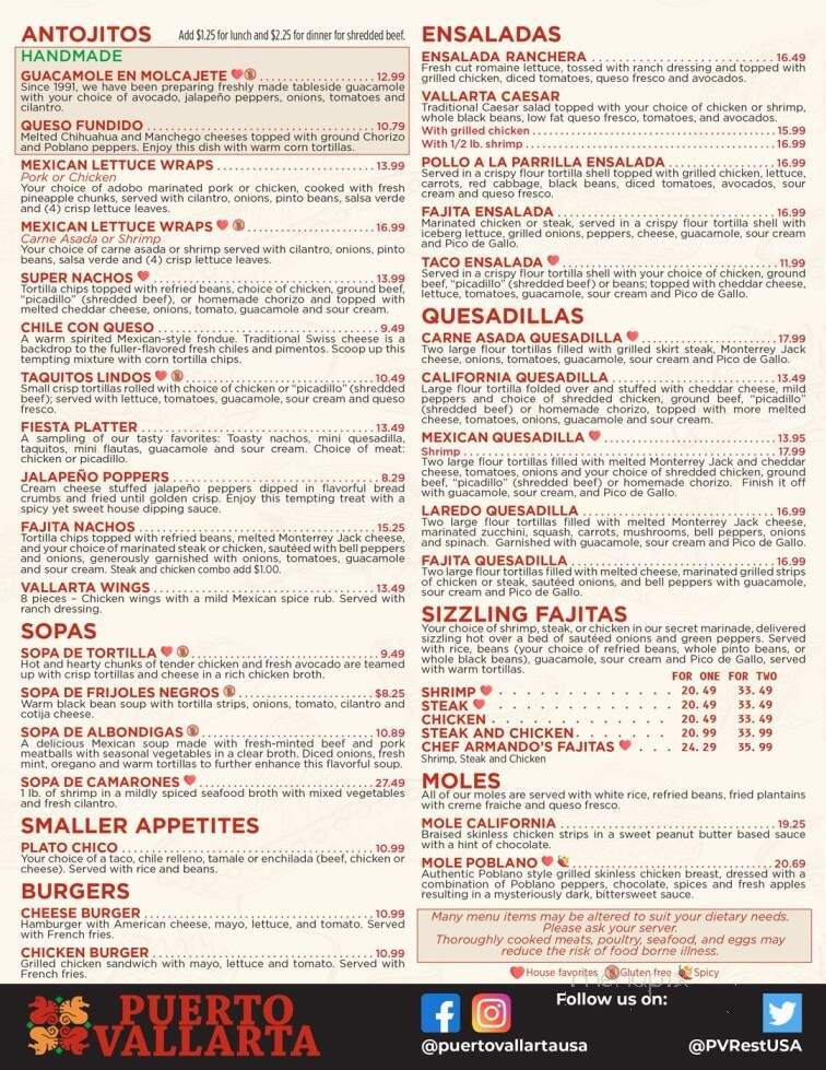 Puerto Vallarta - Fairfield, CT menu_pic