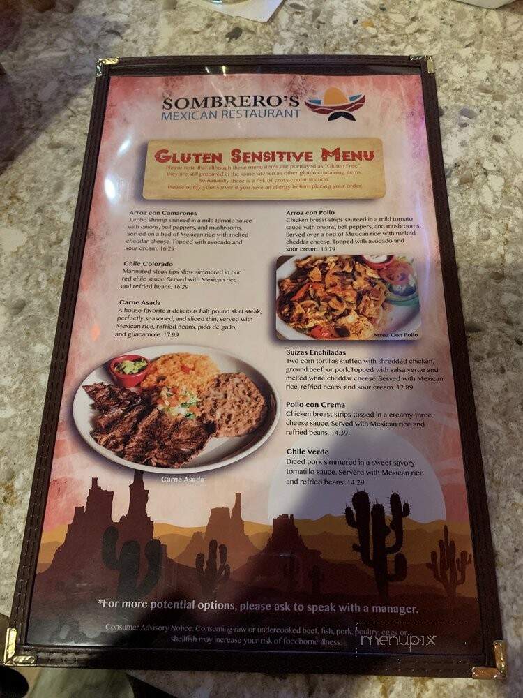 Sombrero's Mexican Restaurant - Canton, MA menu_pic