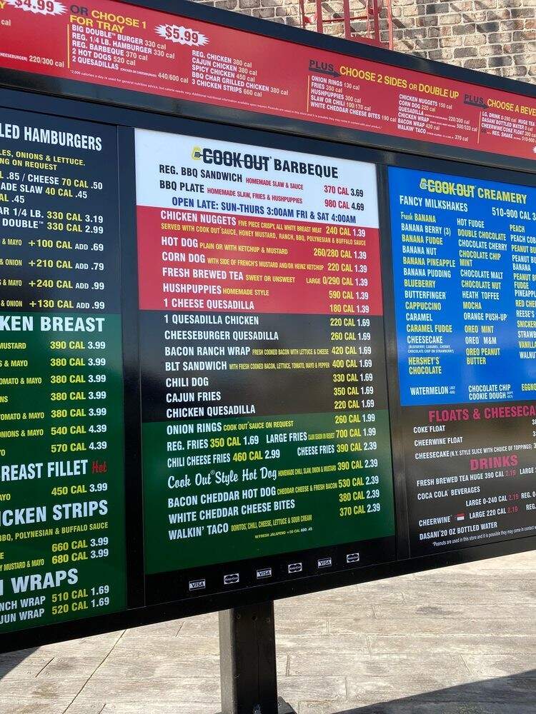 Cook Out - Birmingham, AL menu_pic