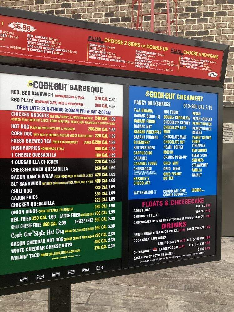 Cook Out - Birmingham, AL menu_pic