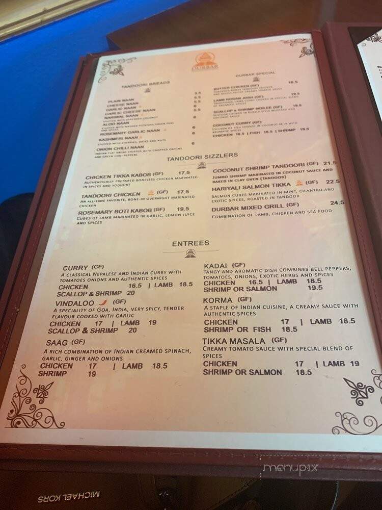 Durbar Indian and Nepalese Bistro - Cheyenne, WY menu_pic