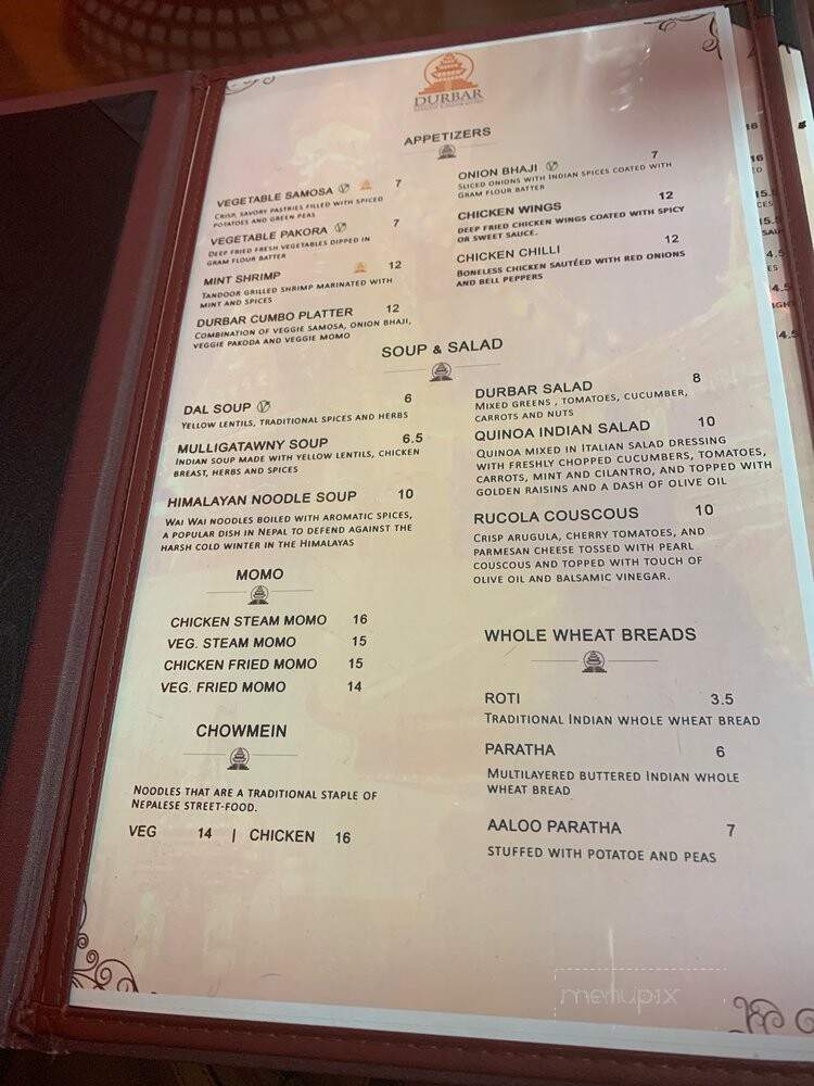 Durbar Indian and Nepalese Bistro - Cheyenne, WY menu_pic