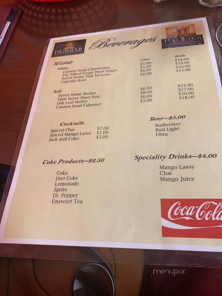 Durbar Indian and Nepalese Bistro - Cheyenne, WY menu_pic
