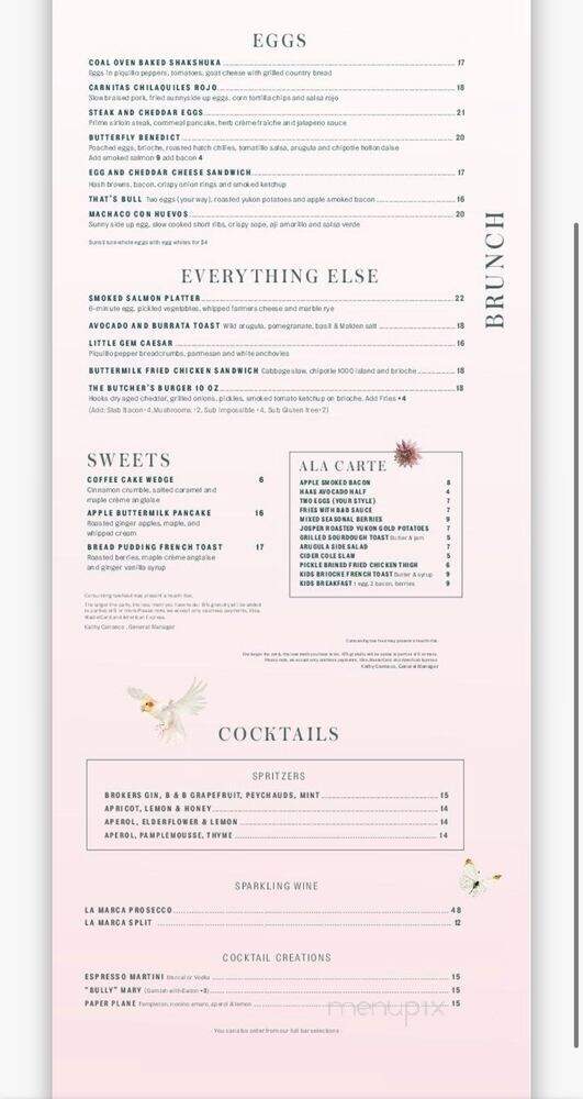 Bull & Butterfly - Playa Vista, CA menu_pic