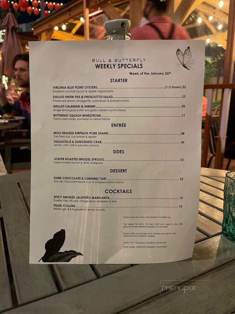 Bull & Butterfly - Playa Vista, CA menu_pic