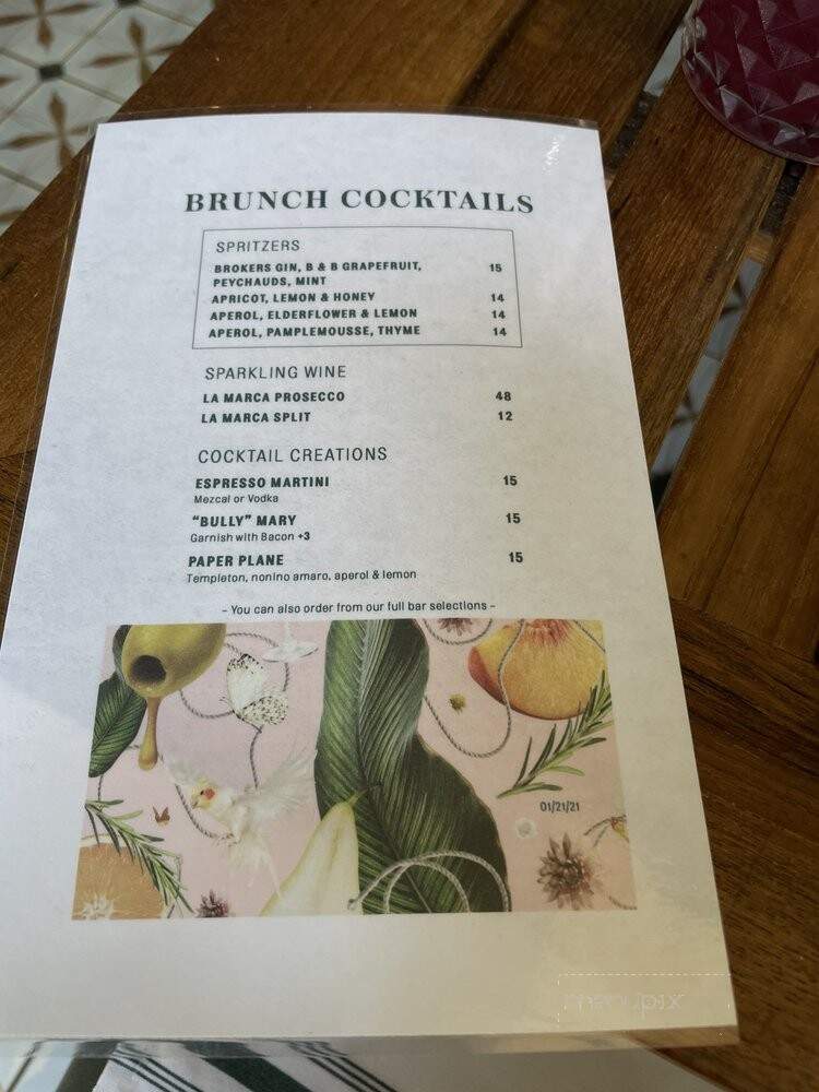 Bull & Butterfly - Playa Vista, CA menu_pic