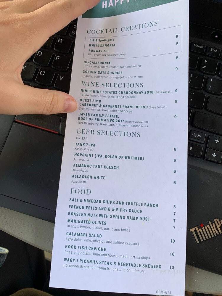 Bull & Butterfly - Playa Vista, CA menu_pic