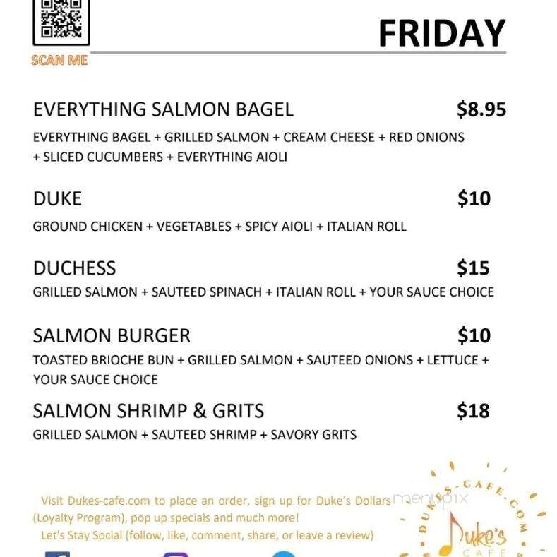 Duke's Cafe - Horsham, PA menu_pic