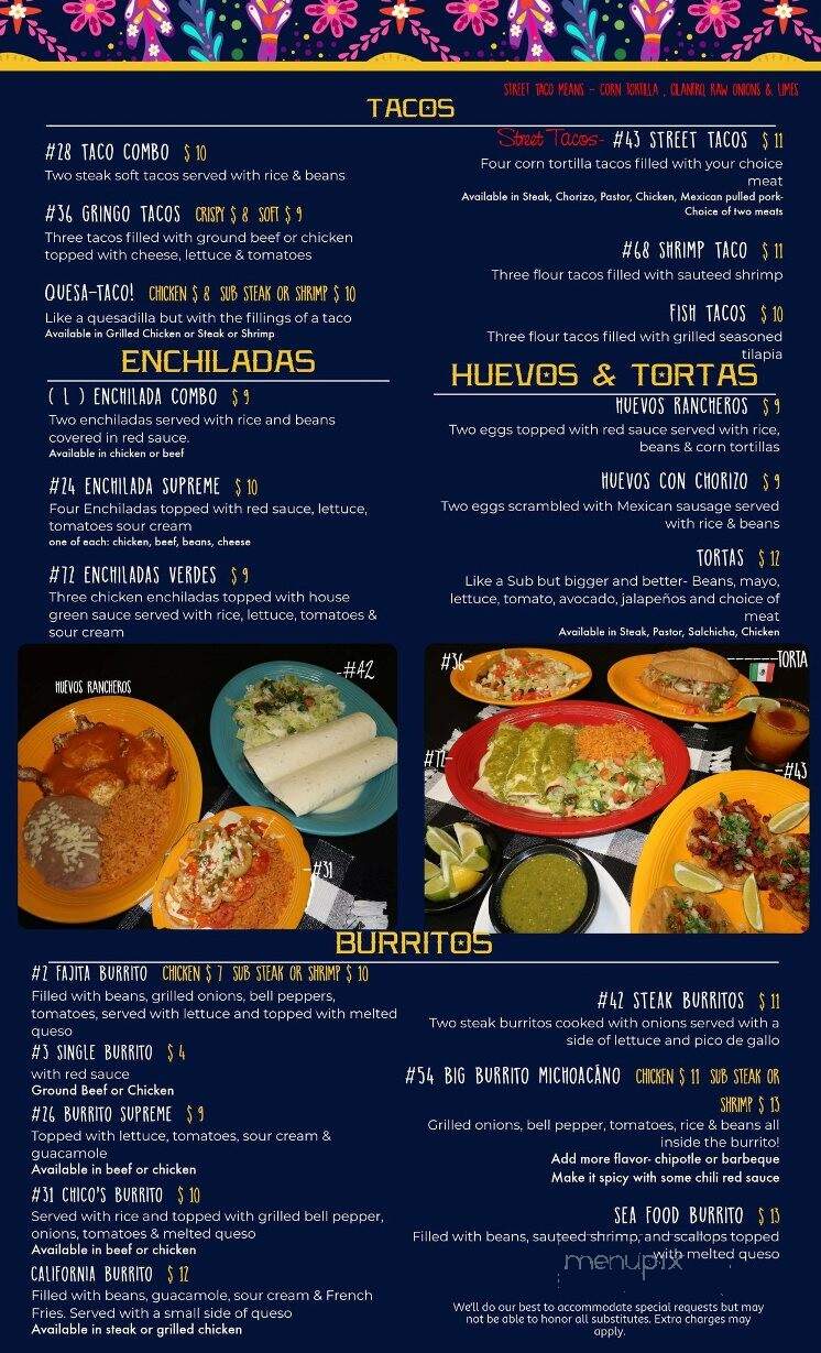 Los Chicos Tequila Bar & Grill - Petal, MS menu_pic