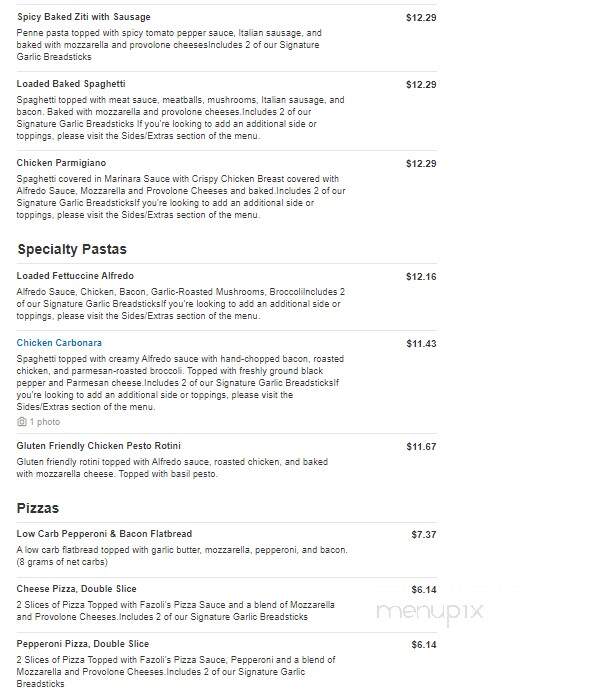 Fazoli's - Mary Esther, FL menu_pic