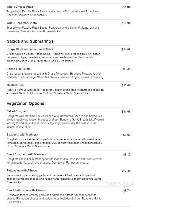 Fazoli's - Mary Esther, FL menu_pic