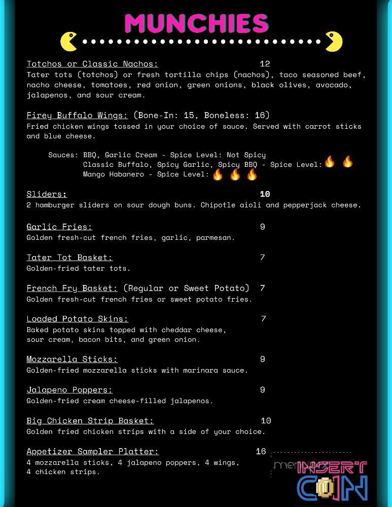 Insert Coin - Centralia, WA menu_pic