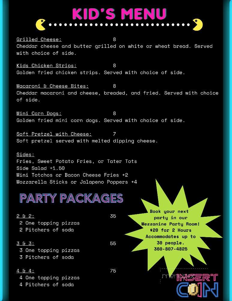 Insert Coin - Centralia, WA menu_pic