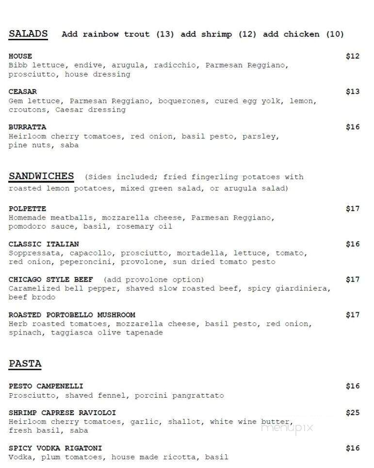 Cucciolo Terrazza - Raleigh, NC menu_pic