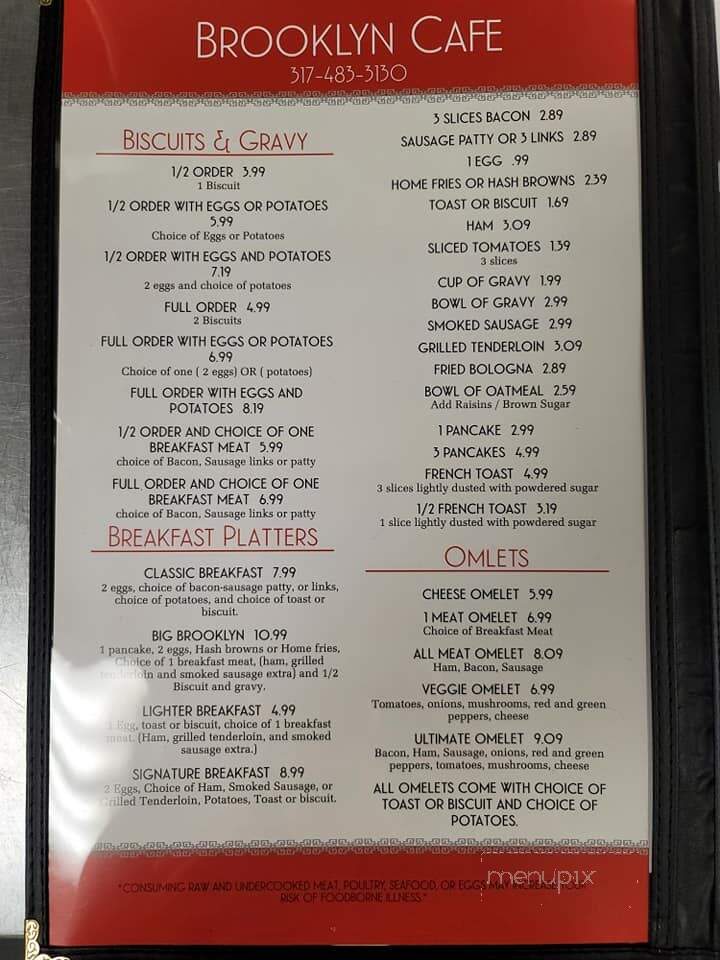 Brooklyn Cafe - Brooklyn, IN menu_pic
