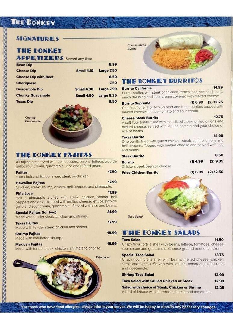 Little Donkey - Carrollton, GA menu_pic