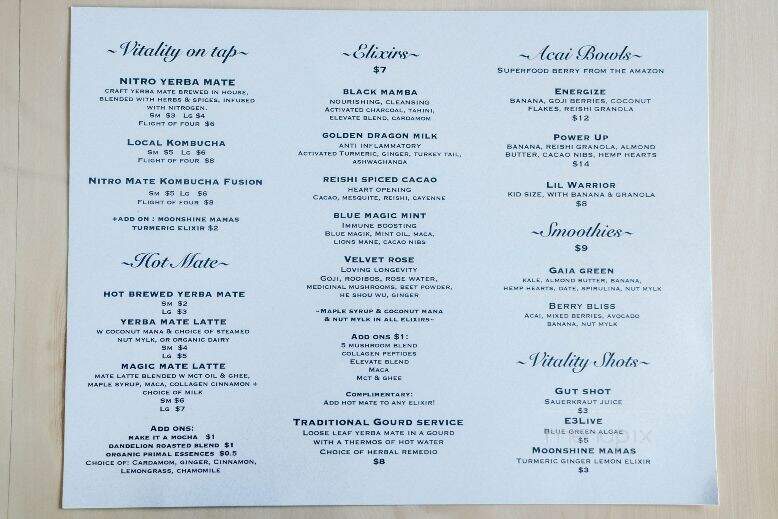 Mateada - Salt Spring Island, BC menu_pic