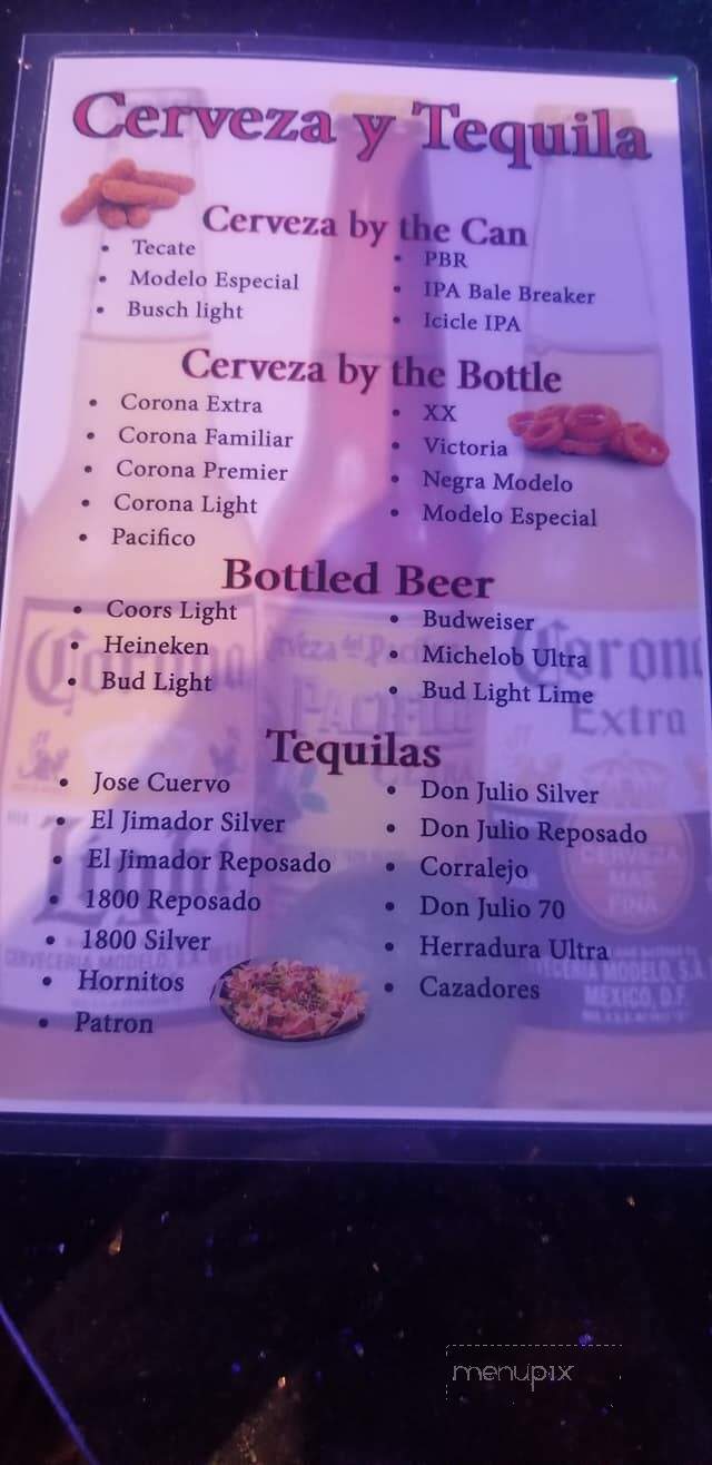 El Paraiso - Bridgeport, WA menu_pic