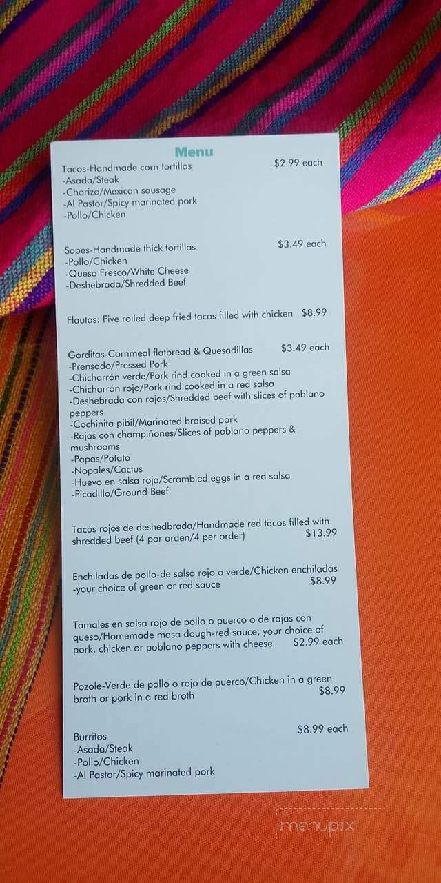 Mexico En La Sangre - Janesville, WI menu_pic