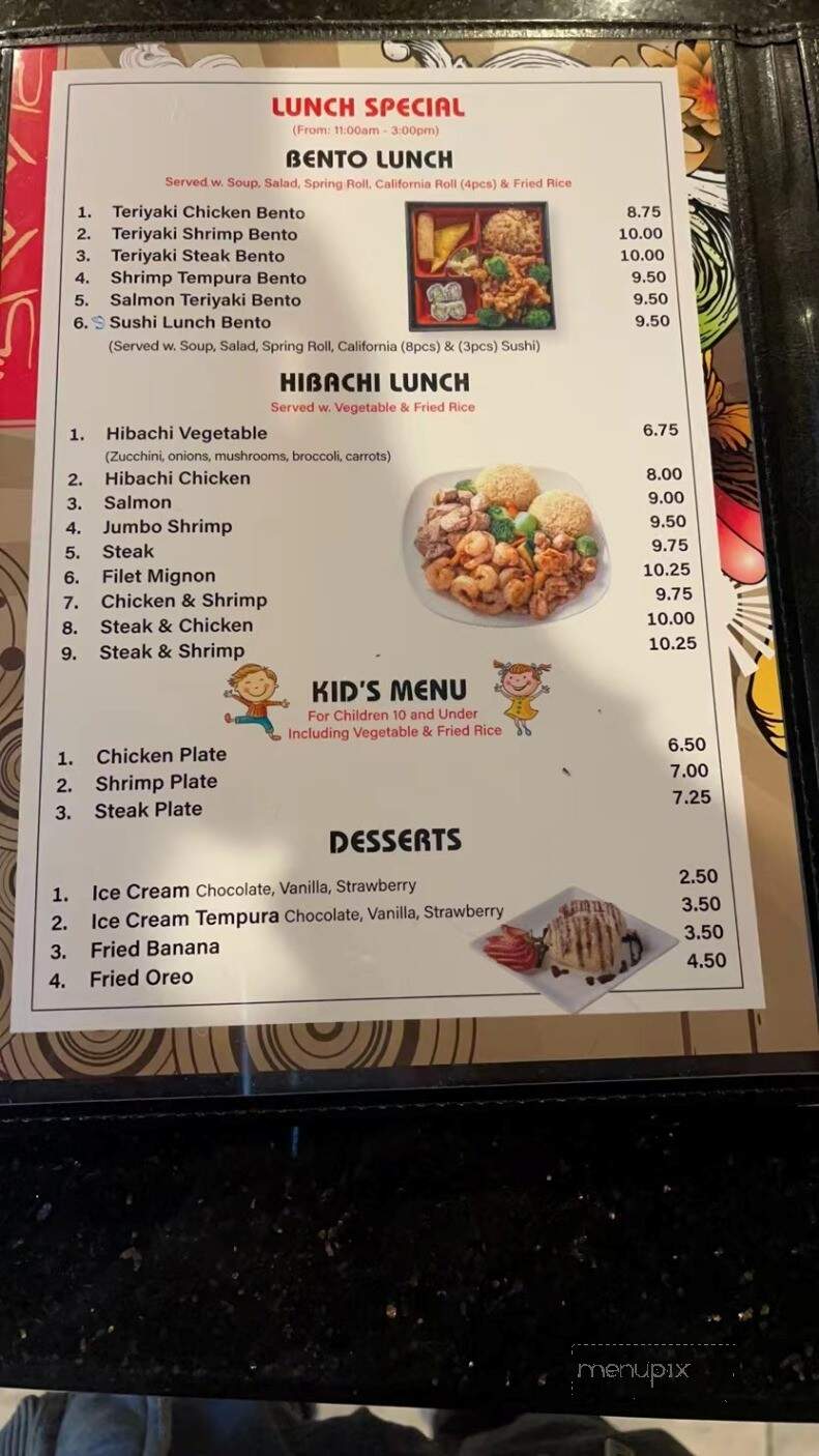 Yamato Hibachi Sushi - Butler, PA menu_pic