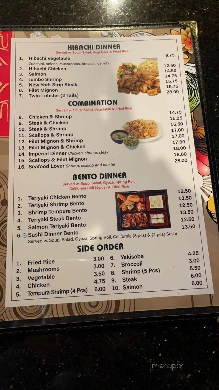Yamato Hibachi Sushi - Butler, PA menu_pic