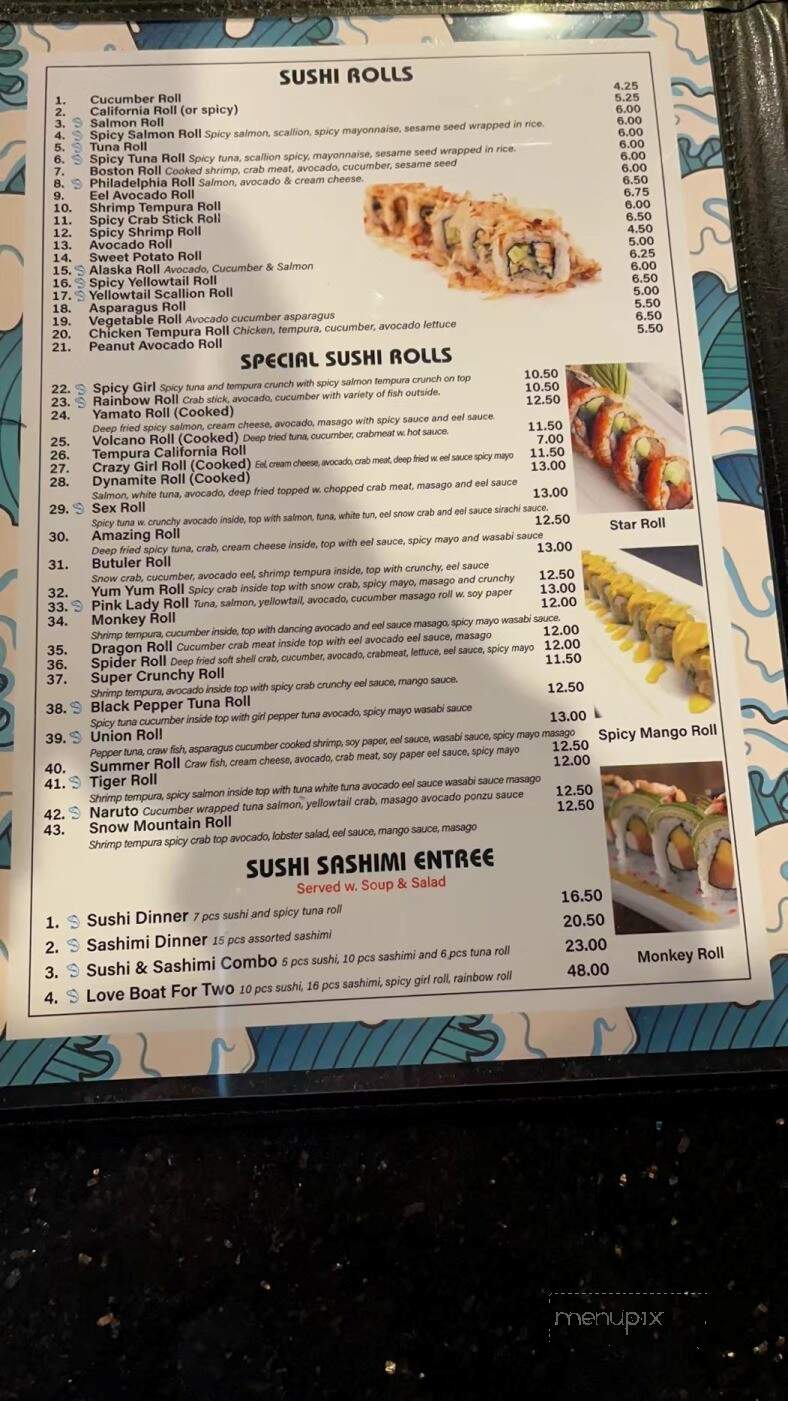 Yamato Hibachi Sushi - Butler, PA menu_pic