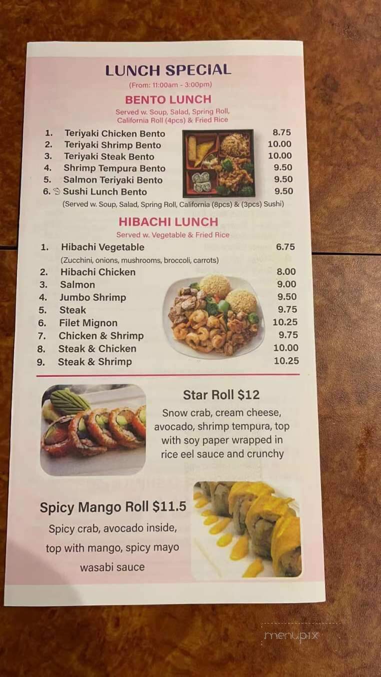 Yamato Hibachi Sushi - Butler, PA menu_pic