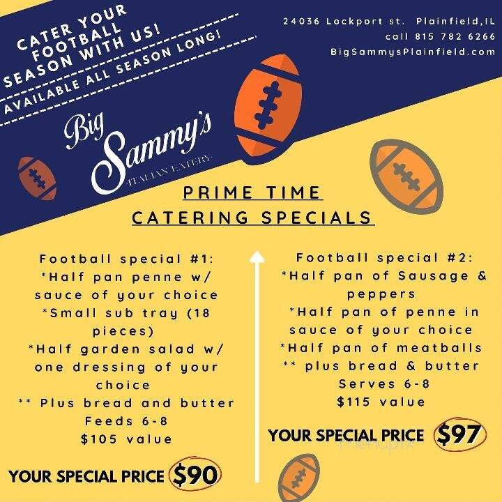 Big Sammy's Italian Eatery - Plainfield, IL menu_pic