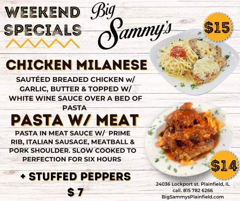 Big Sammy's Italian Eatery - Plainfield, IL menu_pic