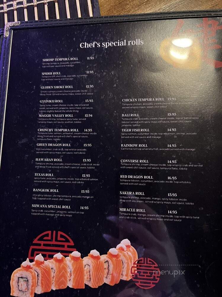 Suwana Asian Cuisine - Waynesville, NC menu_pic