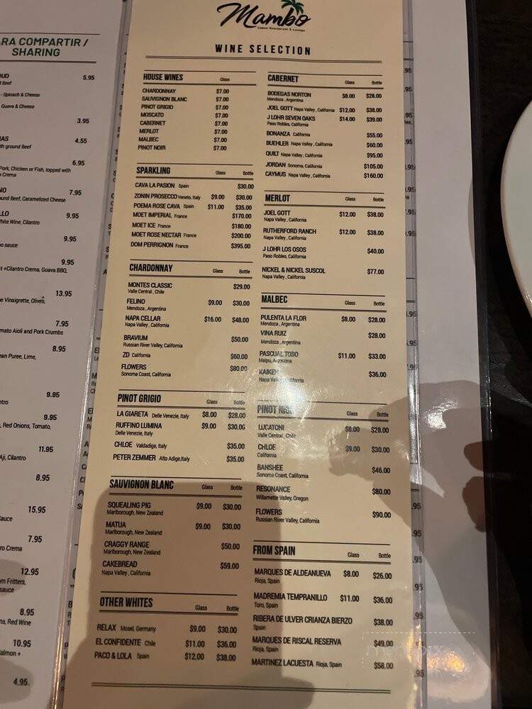 Mambo Cuban Restaurant & Lounge - Union, NJ menu_pic