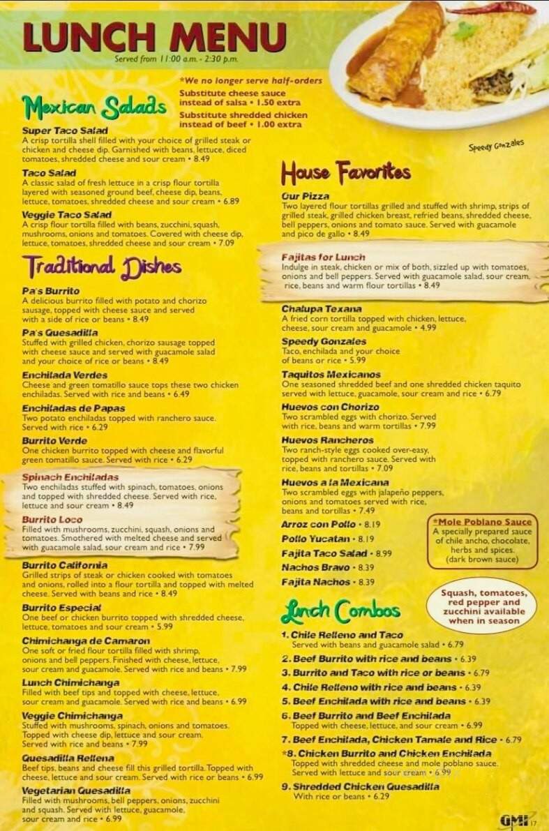 Little Mexico - Crawfordsville, IN menu_pic