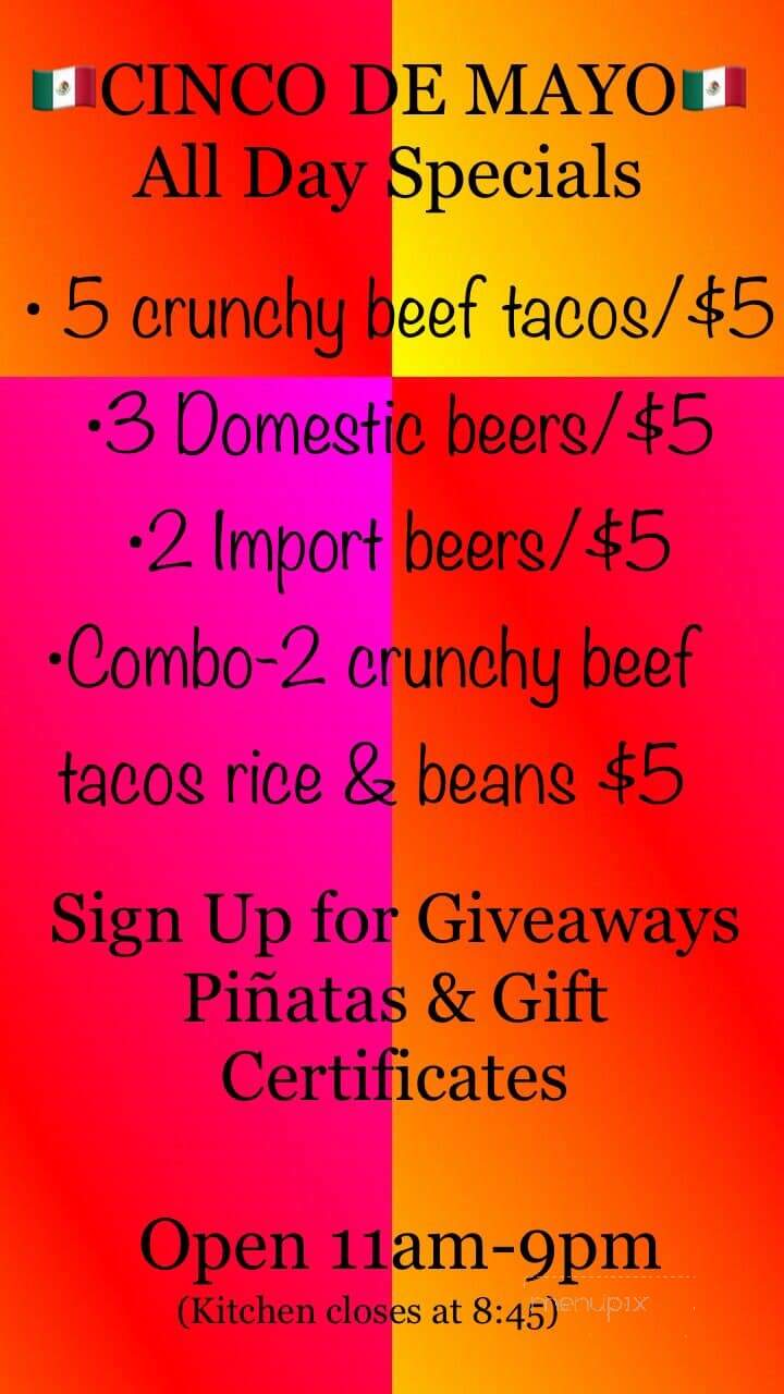 Little Mexico - Crawfordsville, IN menu_pic