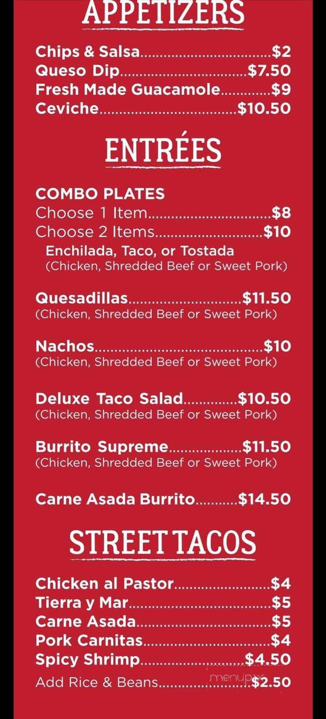 Cafe Sabor - Island Park, ID menu_pic